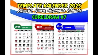 DOWNLOAD GRATIS TEMPLATE KALENDER 2025 CDR EDITABLE LENGKAP JAWA amp HIJRIYAH ISLAM [upl. by Kcirrem]