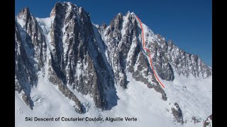 Ski Descent of Couturier Couloir Aiguille Verte [upl. by Anelagna]