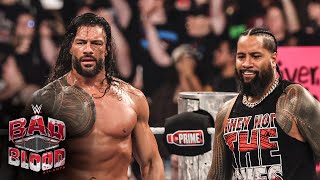 Jimmy Uso returns to help Roman Reigns take out The Bloodline Bad Blood 2024 highlights [upl. by Eimrots]