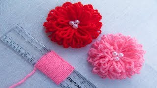 Hand Embroidery Amazing Trick Easy Flower Embroidery Trick with Scale Sewing Hack [upl. by Arataj]