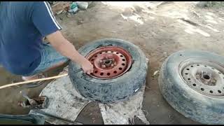 Manual Vulcanizing Changing Tubeless Tire [upl. by Sherr677]