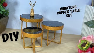 How make Mini Tables  Doll House Miniature  Decor ideas Art  Mini Table set [upl. by Nauhs865]