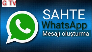 Sahte Whatsap mesajı oluşturma Sahte Whatsapp 2017 [upl. by Aicener]