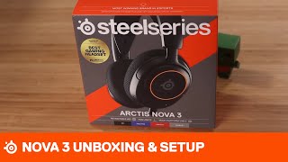 SteelSeries Arctis Nova 3 Unboxing and Setup [upl. by Burrow]