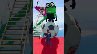 GTA 5 SPIDERMAN MINION WATER SLIDE RAGDOLL 49 gta spiderman [upl. by Mccreery]