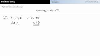 Wyzancz dziedzinę funkcji log4 1−x2 sqrt2x [upl. by Leena]