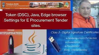 E tendering eprocurement portal  DSC token JAVA Edge Browser settings  2023 [upl. by Dnamra]