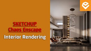 Enscape 4 For SketchUp  024 Lighting Big Interior Livingroom by Natural Light [upl. by Adne83]