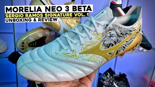 Mizuno MORELIA NEO 3 Beta SERGIO RAMOS Signature Vol 1  UNBOXING amp REVIEW [upl. by Scoles]