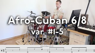 AfroCuban 68 Rhythms on Drumset 1–5 Bembe Nanigo [upl. by Rot287]