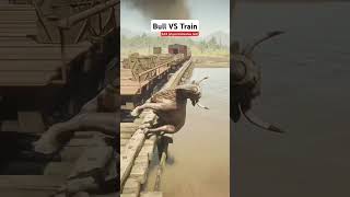 Bull vs train 😮 Rdr2 game shorts youtubeshorts [upl. by Berlinda132]