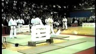 Kyokushin Karate  Hanshi Steve Arneil Ice Break at The 1993 British Open Knockdown Tournament [upl. by Eneluqcaj]