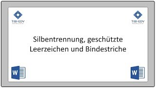 Silbentrennung geschütztes Leerzeichen und geschützter Bindestrich [upl. by Jermaine]