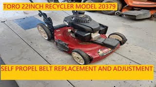 Toro 22 Inch Recycler  Self Propel Belt Replacement Model 20379 [upl. by Yeffej563]