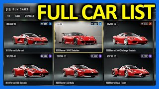 Forza Motorsport  FULL CAR LIST  DLC CARS [upl. by Kamin330]