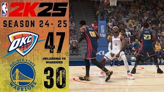 OKLAHOMA CITY THUNDER vs GOLDEN STATE WARRIORS  SEASON 20242025  NBA 2K25 [upl. by Llenrahc]