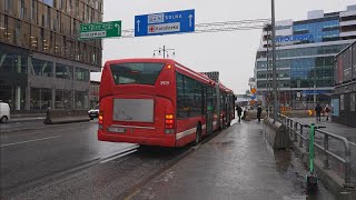 Sweden Stockholm bus 77 ride from Liljeholmen to Karolinska sjukhuset Eugeniavägen [upl. by Romola]