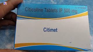 Citimet Tablet  Citicoline 500mg Tablet  Citimet Tablet uses side effects benefit Review Hindi [upl. by Akirrehs349]