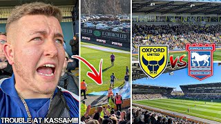 OXFORD UNITED VS IPSWICH TOWN  11  95TH MINUTE HEARTBREAK FAN THROWS PYRO amp LIMBS IN OXFORD [upl. by Brace]