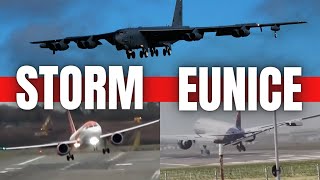 Storm Eunice  B52 Landing And More [upl. by Aihselef]