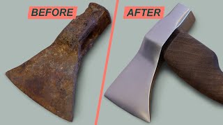 Tomahawk from a rusty axe head  Perfect Restoration [upl. by Suruat]