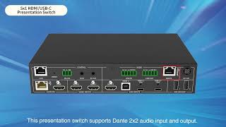 5x1 seamless presentation switch with function introduction and connection [upl. by Ahsilac425]