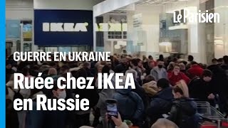 Suspension d’Ikea en Russie  des files d’attente impressionnantes à Moscou [upl. by Eey]