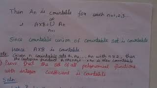 A and B are countable sets then AxB is countable  set of polynomials with integer coeff countable [upl. by Renferd]