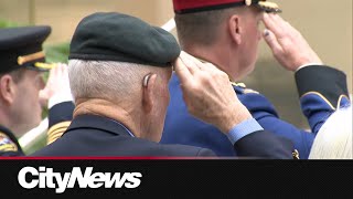 Remembrance Day brings hundreds to City Hall in Edmonton [upl. by Einberger79]