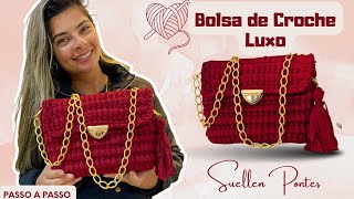 BOLSA DE CROCHÊ  Linda fácil e rápida de fazer  BOLSA de Luxo  Passo a Passo  Como Fazer Pap [upl. by Weingartner]