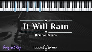 It Will Rain  Bruno Mars KARAOKE PIANO  ORIGINAL KEY [upl. by Norrie]