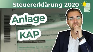 Steuererklärung 2020  Anlage KAP ausfüllen [upl. by Elleirol153]