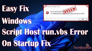 Windows Script Host Runvbs Error On Startup  How To Fix [upl. by Odlopoel486]