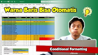 Cara memberi warna tabel excel secara otomatis sesuai kriteria tertentu  Conditional Formatting [upl. by Edwine]