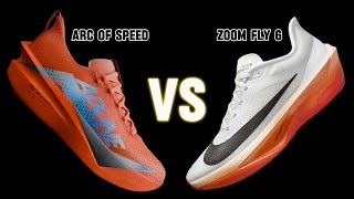 Adune  ARC OF SPEED VS Comparison Nike  ZOOM FLY 6  Carbon Shoes  Super Trainer runningshoes [upl. by Ahtreb]