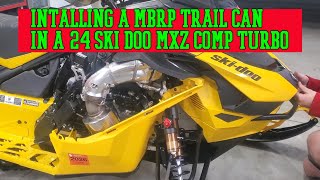 Installing a MBRP Trail can in a new 2024 Ski doo MXZ Turbo [upl. by Zara407]