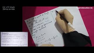 devoir de controle n 2 math 2eme science et info Equation  Inéquation Barycentre [upl. by Asilad]