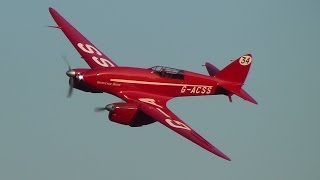 DH88 Comet quotGrosvenor Housequot at Old Warden 7th September 2014 [upl. by Derfiniw]