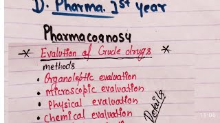 Evalution of Crude drugeMethods OrganolepticMicroscopicPhysical etc evaluation dpharma [upl. by Latsirk]