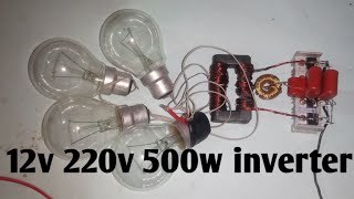 12v to 220v 500w inverter irfz44n×4 makeing telugupawan experiment [upl. by Dyche558]