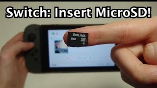 Nintendo Switch How to Insert Micro SD Card [upl. by Yreme]