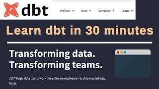 dbt data build tool Crash Course For Beginners dbt Core  Full Tutorial [upl. by Sinnek]