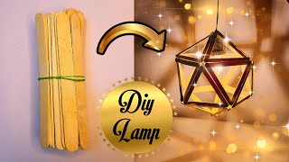 DIY Christmas Lampicecream sticks lantern home and room decor ideaspopsicle sticks craft [upl. by Akibma595]