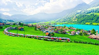 Lungern a fantastic Swiss village with a magical lake 🇨🇭 Switzerland 4K [upl. by Gnivre]