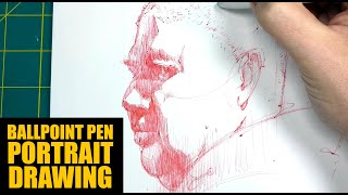 Ballpoint Pen Portrait  Full Commentary  Real Time [upl. by Atkins]