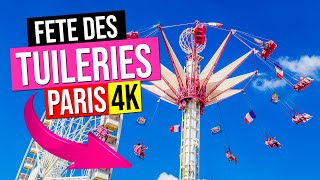 FETE des TUILERIES  Paris France 4K  Tuileries Garden Funfair in Paris [upl. by Solorac]