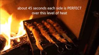 Woodfired Cooking  Crevettes Inside A Multi Fuel Stove  HELLFIRE PIZZA [upl. by Us141]