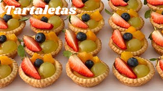 TARTALETAS DE FRUTAS con CREMA PASTELERA  para tus celebraciones  POSTRES CON IXCHEL [upl. by Sukhum]