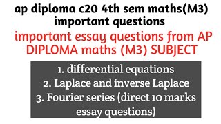 AP DIPLOMA C20 4TH SEM MATHS M3 IMPORTANT QUESTIONS tips to pass diploma maths exams in telugu [upl. by Einahpet]