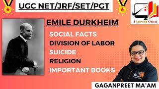 Emile Durkheim ENGHIN  UGC NETJRFSETPGT  All Concept Emile Durkheim By ELearning Classes [upl. by Aneeles608]